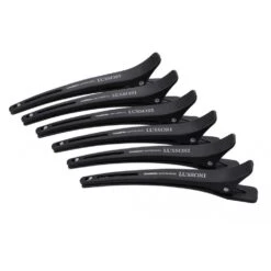 6 Pinces à Cheveux En Carbone Avec élastique LUSSONI