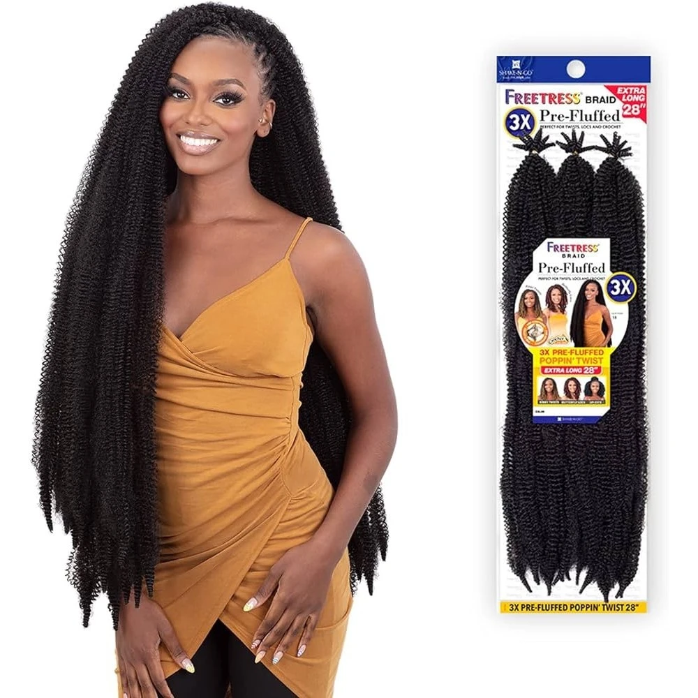FREETRESS Natte 3x PRE-FLUFFED POPPIN' TWIST 28" 3 FREETRESS Natte 3x PRE-FLUFFED POPPIN' TWIST 28"