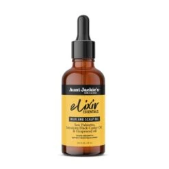 Huile Pour Cheveux Et Cuir Chevelu PALMIER NAIN & RICIN NOIR 59ml (Elixir Essentials)